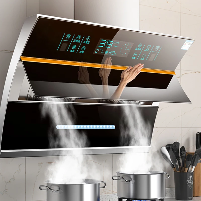 Cappa Da Cucina Da 900Mm Cucina Domestica Aspirazione Laterale A Parete Intelligente Pulita Campana Extractora De Cocina Hotte Cuisin