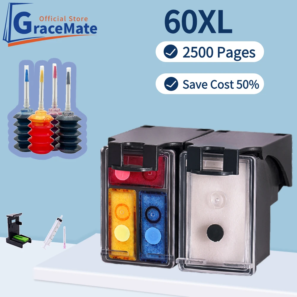 60Xl Compatibile Per Cartuccia D'Inchiostro Hp 60 Xl Hp60 Photosmart C4640 C4650 C4680 C4780 D110 Deskjet D2530 D2545 D2560 F4200 F4210