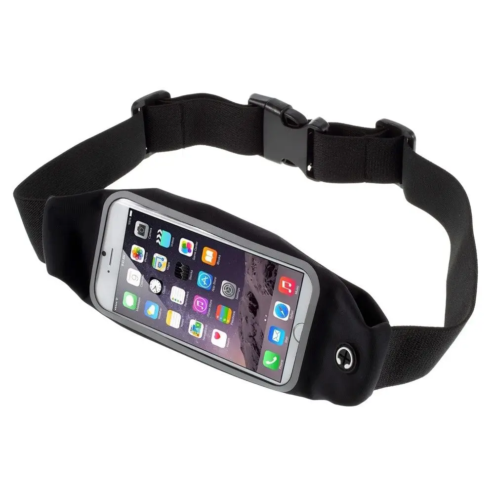 Per Blackberry Key2 Le Impermeabile Running Walking Touch Screen Marsupio Riflettente-Nero