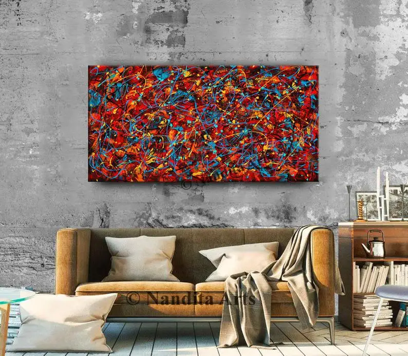 Extra Large Jackson Pollock Modern Canvas Painting Large Abstract Oil Painting Canvas Modern Oil On Canvasabstract Oil Abstract