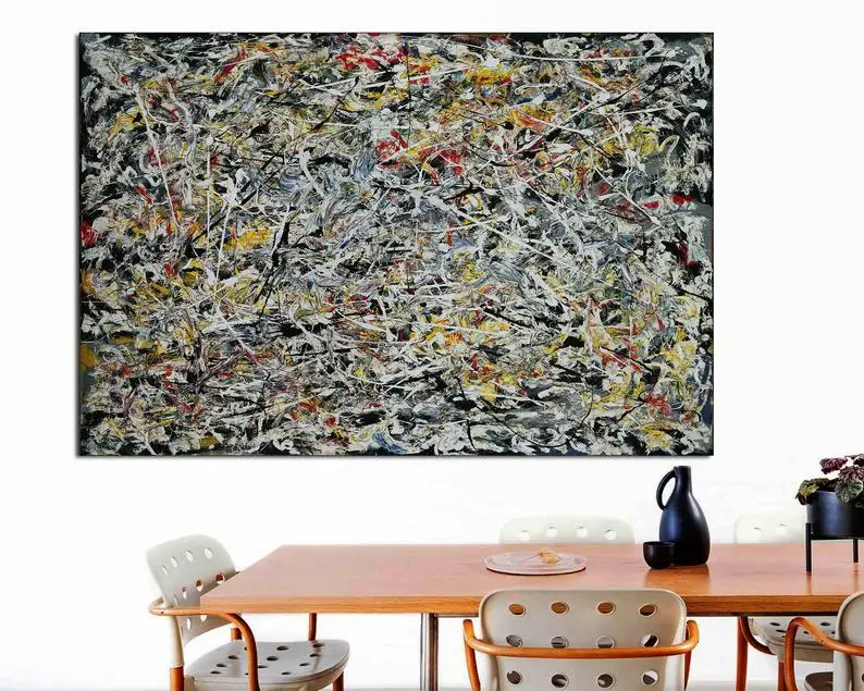 White Light Abstract Expressionism Canvas Jackson Pollock, ,Jackson Pollock Pollock Art Jackson Pollockabstract Oil