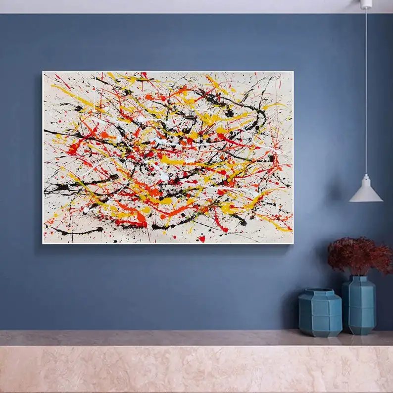 Dipinti Astratti, Opere D'Arte Jackson Pollock Squre, Jackson Pollock, Dipinti Astratti A Blocchi, Opere D'Arte Jackson Pollock, Jackson