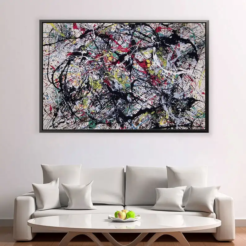 Jackson Pollock Canvas Wall Art Pittura A Olio Astratta, Pittura Astratta Pittura D'Arte Contemporanea Pittura Artistica