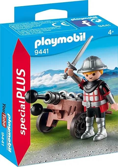 Playmobil 9441 Cavaliere Con Cannone, Originale, Clic, Regalo, Bambino, Ragazza, Giocattolo