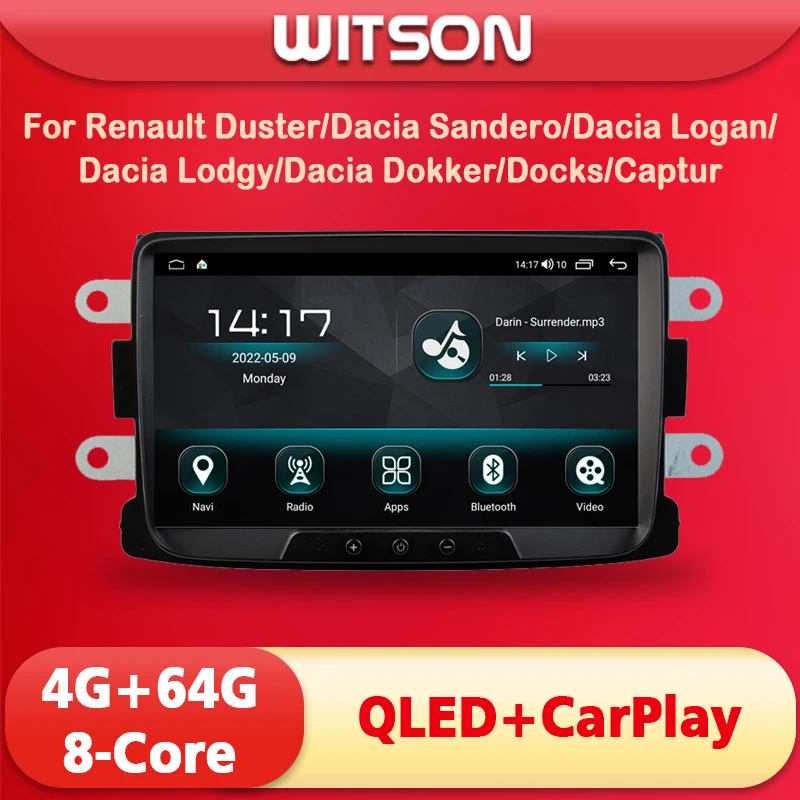 Autoradio Witson Android 11 Per Renault Duster Dacia Sandero Dacia Logan Dacia Dokker Qled Schermo Wireless Carplay Headunit
