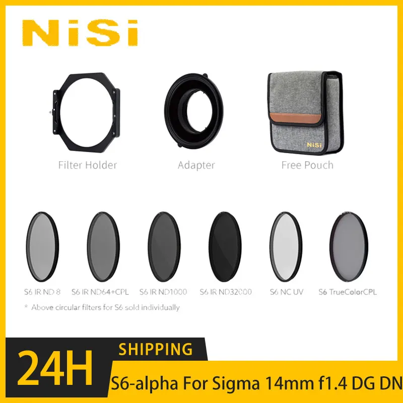 Kit Filtro Nisi S6-Alpha Per Sigma 14Mm F1.4 Dg Dn Sony 14Mm F1.8 Gm Nikon 14-24Mm F2.8 Canon Ts-E 17Mm F4 105Mm/95Mm/82Mm Obiettivo
