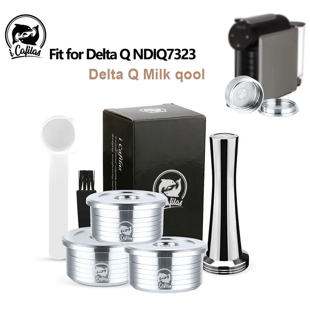 Capsula Di Caffè Riutilizzabile Per Delta Q Milk Qool Pod Acciaio Inossidabile Caupsulas Muslimah Café Per Filtro Macchina Delta Q Diq7323