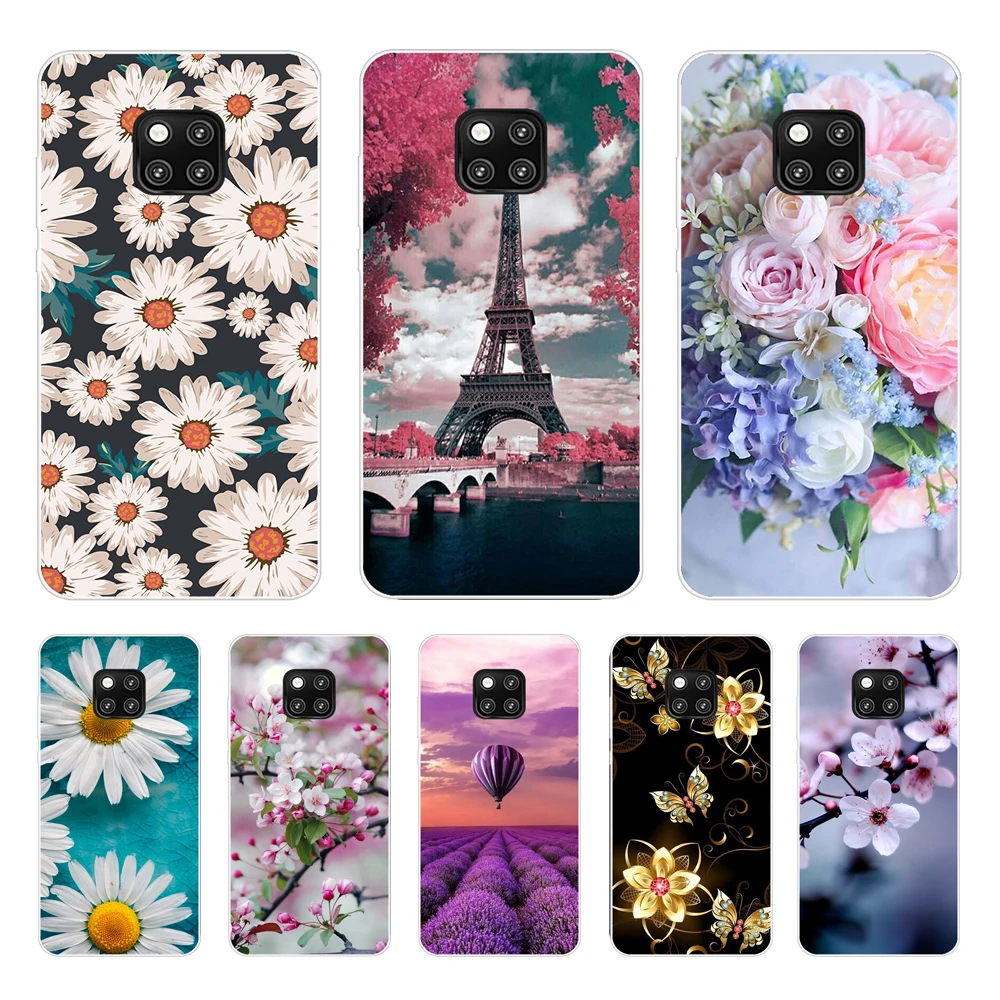 Custodia Opaca Con Lettere Per Huawei Mate 20 Pro Cover Per Huawei Mate20 20Pro Lya-L29 Hma-L29 Paraurti Antiurto Funda Soft Silicone