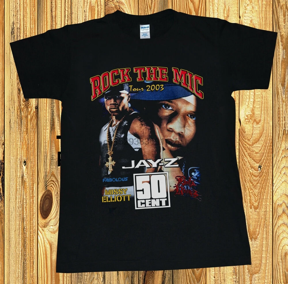 Rare! Jay Z 50 Cent Roc The Mic Vintage Rap Tee T-Shirt