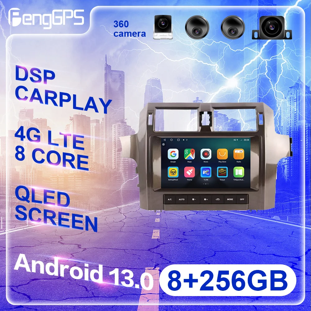 Autoradio 256G Android 13 Per Lexus Gx 460 400 2010-2015 Lettore Video Multimediale Navigazione Gps Auto Radio Video Head Unit