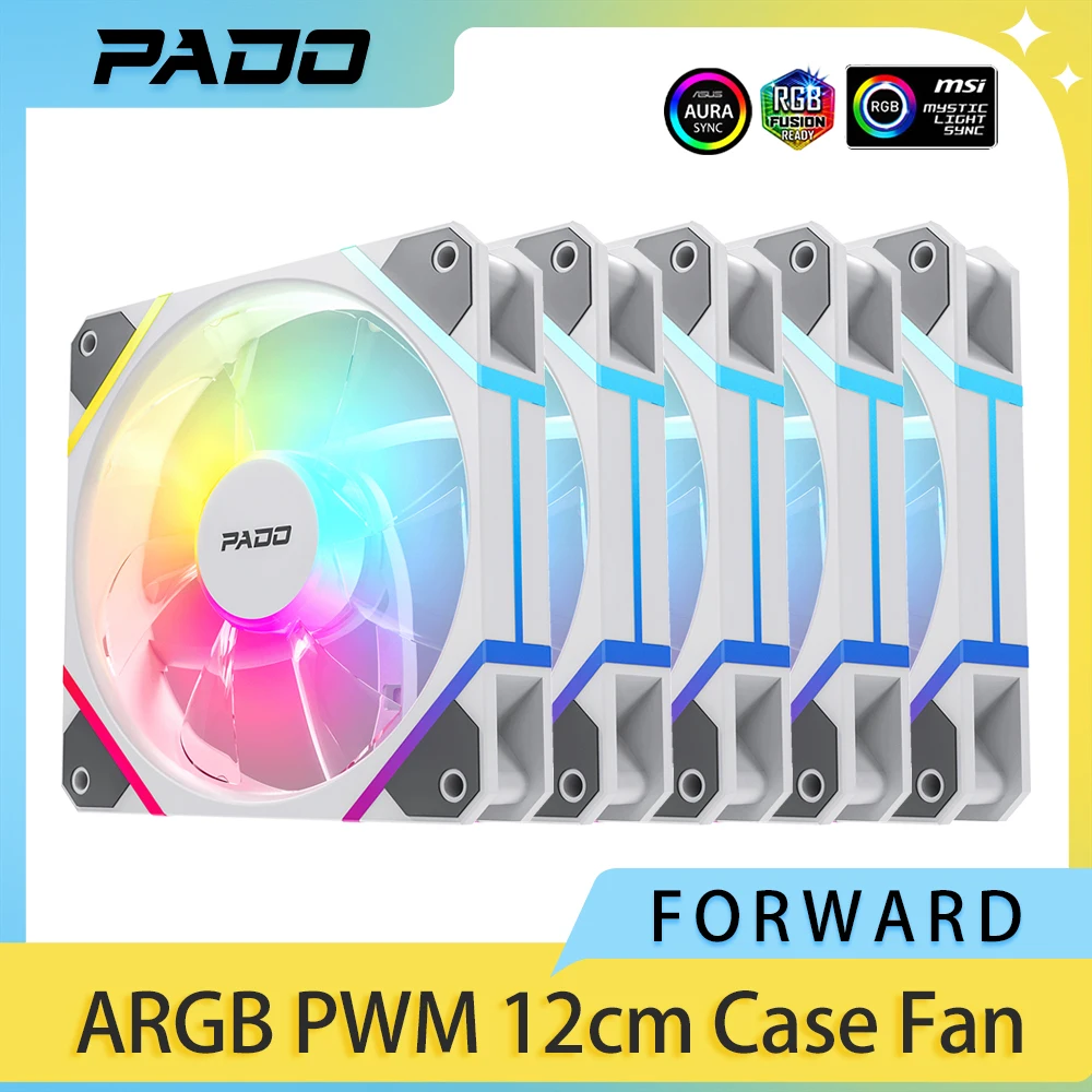 Aigo G12 Rgb Fan Coolers Ventilatori Pado 120Mm 4Pin Pwm Computer Case Cooler 3Pin 5V Argb Mute Cpu Cooler Fan