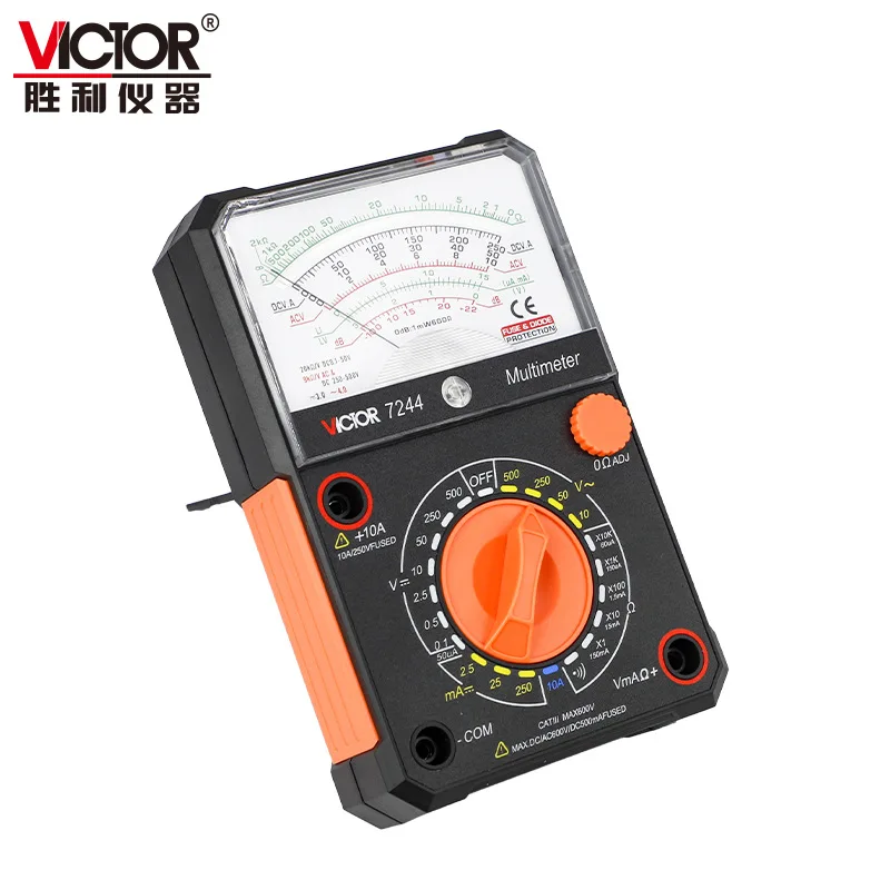 Victor 7244 Multimetro Analogico Analogico Multimetro Portatile Misuratore Elettrico Amperometro Voltmetro Tester Vc7244