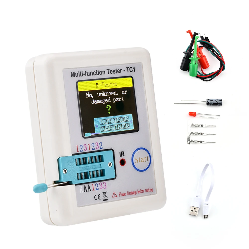Lcr-T7 Lcr-Tc1 Diodo Triodo Capacitance Meter Esr Tft Retroilluminazione Transistor Tester Lcr Metro Multimetro Per Strumento Elettricista