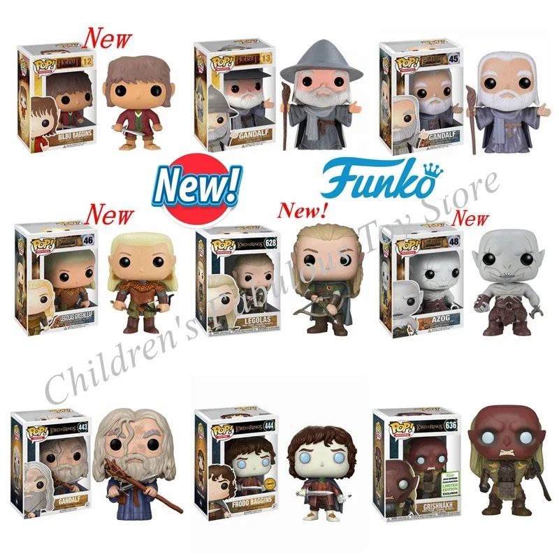Funko Pop 443 Gandalf 13 45 Bilbo 12 Legolas 46 Azog 48 444 636 Legolas 628 Collezione Di Azioni Vinyl Figure Model Toys For Gifts