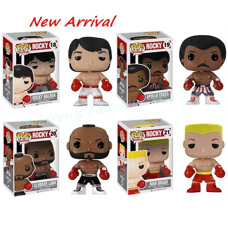 New Funko Pop Movies Rocky Balboa #18 Clubber Lang #20 Ivan Drago #21 Apollo Creed #19 Pvc Action Figure Toys Collection Dolls