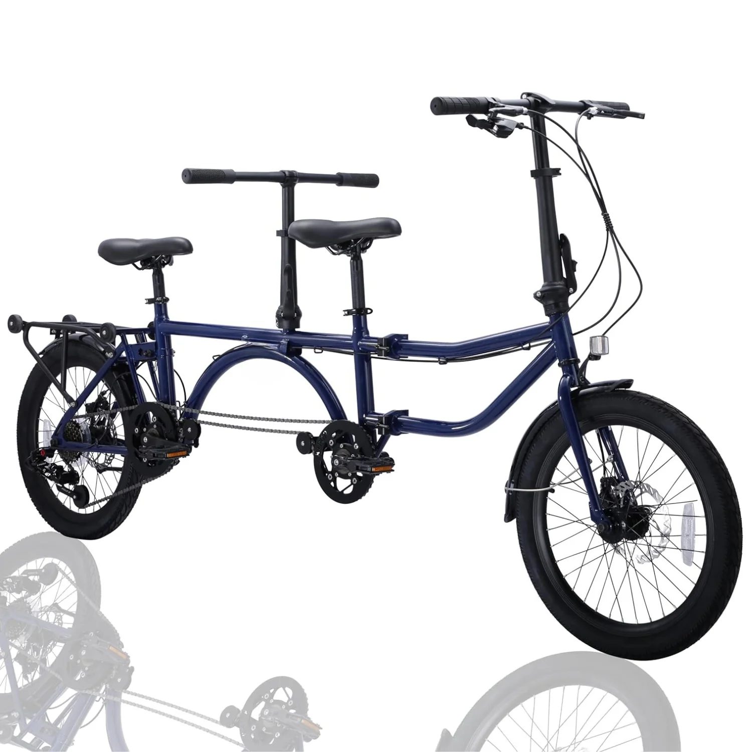 Bicicletta Tandem Pieghevole Brompton Da 20 Pollici Bicicletta Tandem Per Adulti A Tripla Piega A 7 Velocità 2 Daintens