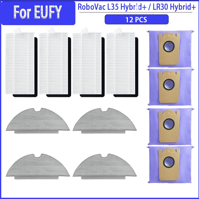 Per Robovac Eufy L35 Hybrid + / Lr30 Hybrid + Hepa Filter Mop Cloths Sacchetti Per La Polvere Pezzi Di Ricambio Accessori Di Ricambio