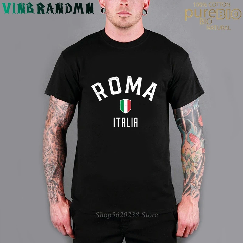 Vendita Calda Vintage Roma Italia T Shirt Uomo Divertente Roma Italia Bandiera T-Shirt Design Retrò Maglie Italiane Ita Nazione Team Top Tshirt
