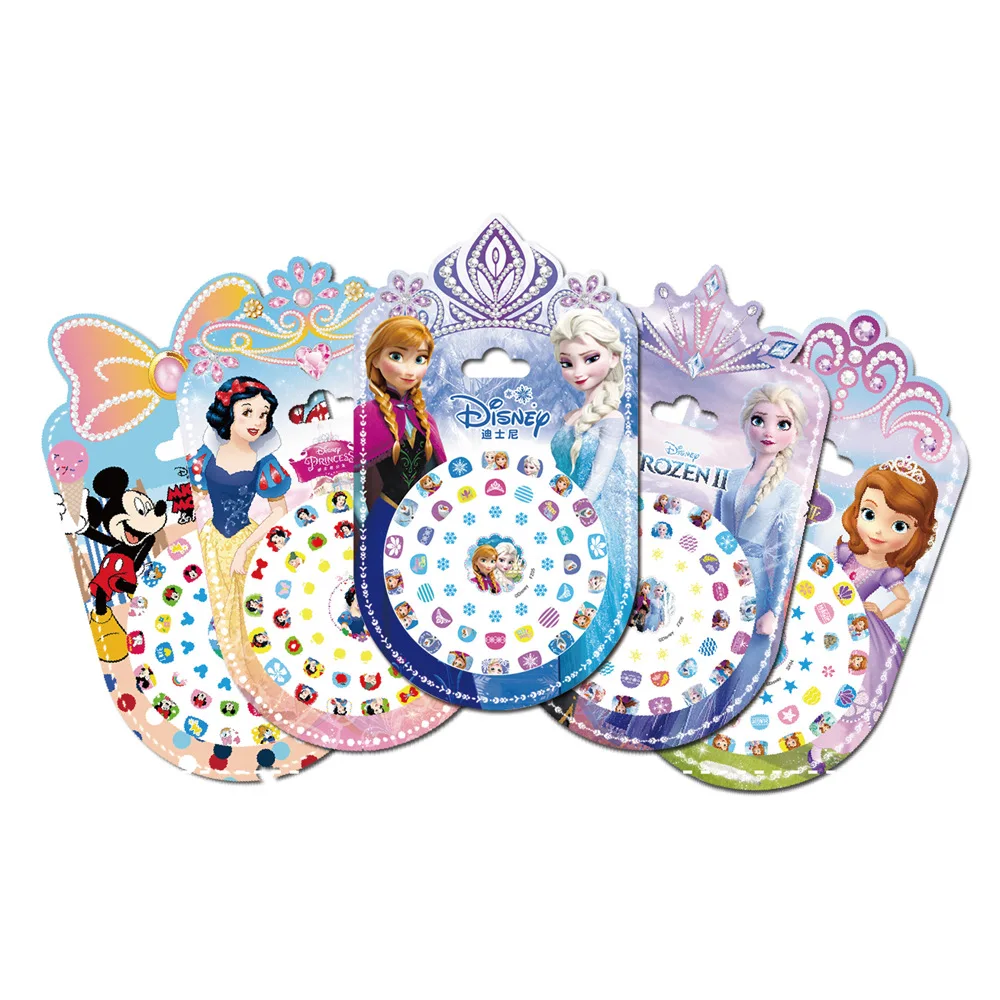 Casuale 1 Pz Disney Cartoon Frozen Princess Snow White Makeup Nail Stickers Minnie Mickey Mermaid Stitch Stickers Toy