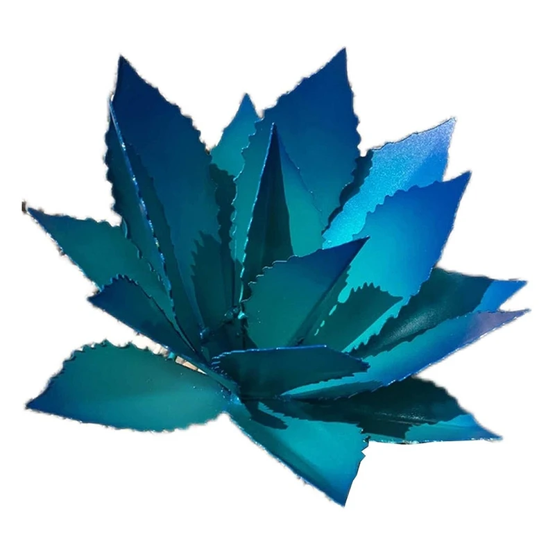 1 Pezzo Rustico Dipinto A Mano In Metallo Agave Fai Da Te Pianta Agave Decorazioni Per La Casa Agave Ornamenti Da Giardino Blu