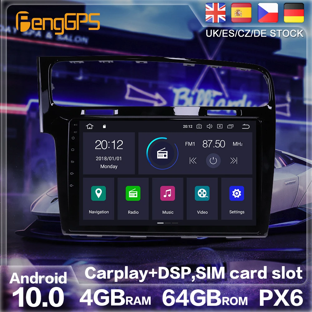 Android 10 Radio Stereo Per Volkswagen Golf 7 Vii 2014-2018 Di Navigazione Gps Per Auto Dvd Player Multimedia Auto Radio Player Headunit