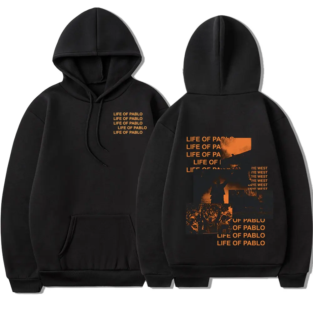 Rapper Kanye West Graphic Print Felpa Con Cappuccio The Life Of Pablo Music Album Felpe Uomo Donna Hip Hop Felpe Oversize Streetwear