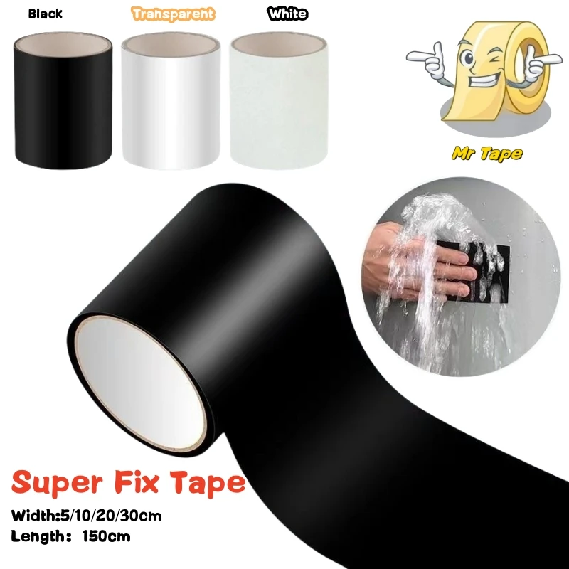 Larghezza 5/10/20/30Cm Nastro Impermeabile Fix Tapes Patch Bond Super Strong Gommato Impermeabile Guarnizione Riparazione Adesivi Tubo Stop Leak