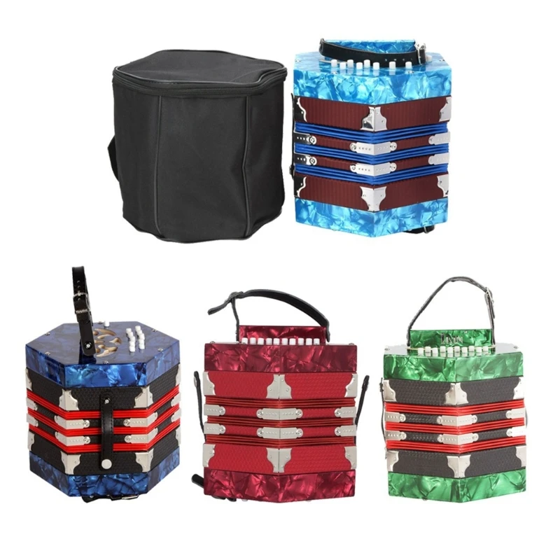 Fisarmonica A Fisarmonica Portatile 20 Pulsanti 40 Ance Strumento A Tastiera Per Fisarmonica Esagonale Per Scuole Musica,
