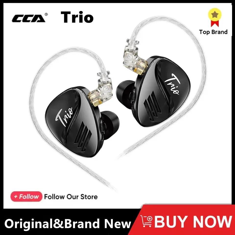 Cca Trio Hybrid Iem Hifi Auricolari Cuffie Cablate 3Dd Con Cavo Rimovibile Monitor Auricolare Regolazione Interruttore Auricolare