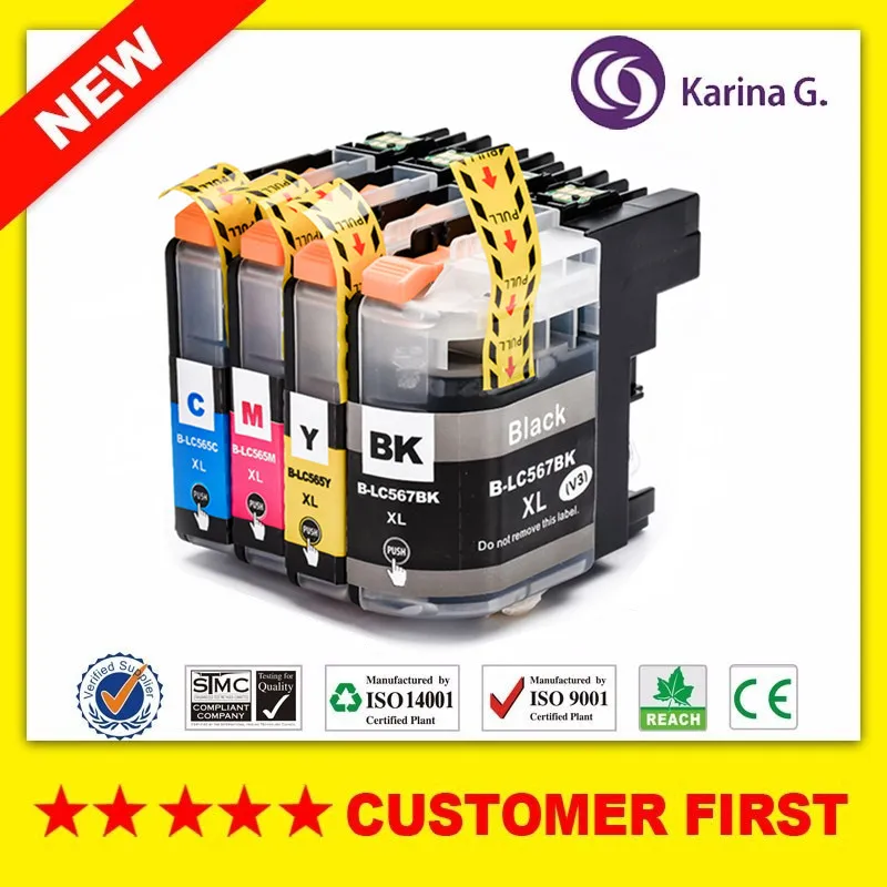 Compatible For Brother Lc567 Lc565 Ink Cartridge Suit For Brother Mfc-J2310 Mfc-J2510 Etc.