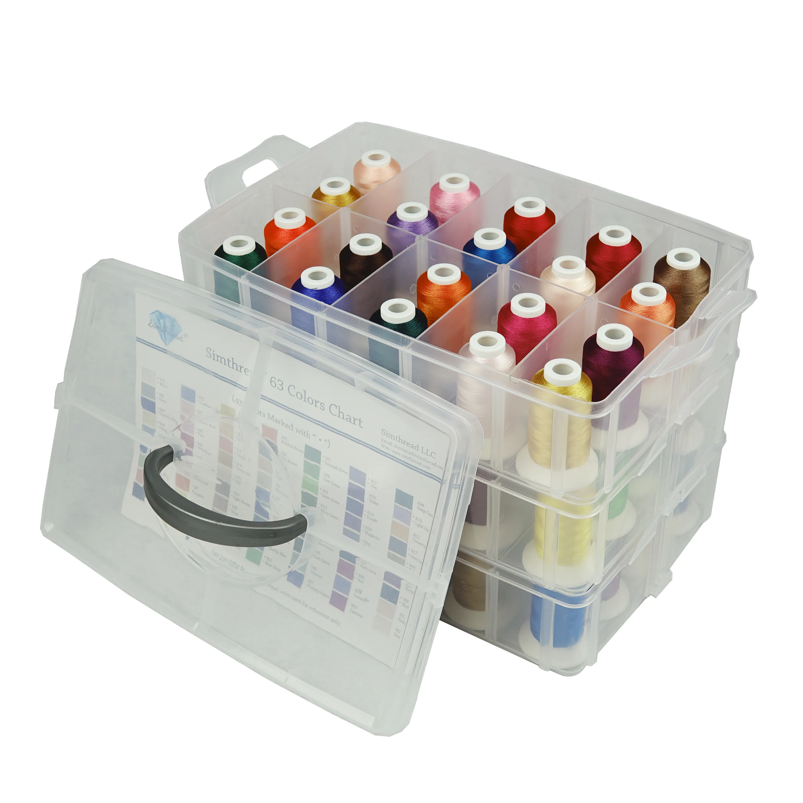 Filo Da Ricamo Simthread 63 Brother Colors Custodia In Plastica Da 500 Metri (Scatola Vuota Opzionale)