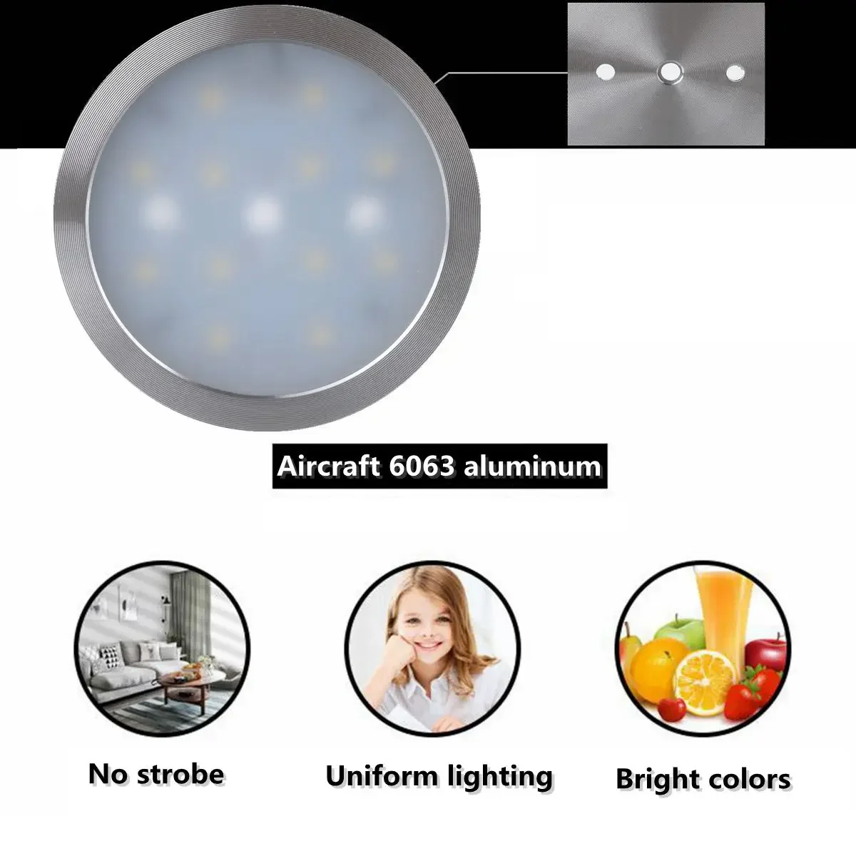 12V 12Pcs Car Interior White Led Spot Roof Light White Light 2.5W Lampada Da Lettura Per Vw T4 T5 Camper Van Caravan Camper