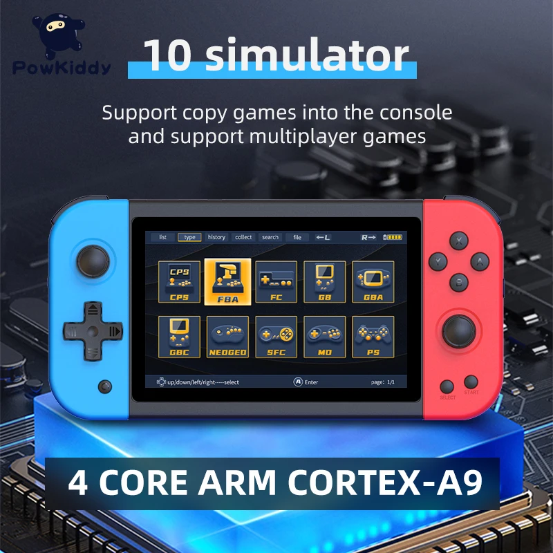 Nuovi Giocatori Di Giochi Portatili Powkiddy X51 Schermo Hd Da 5 Pollici Console Per Videogiochi Retrò Regali Per Bambini Economici Supportano Giochi 