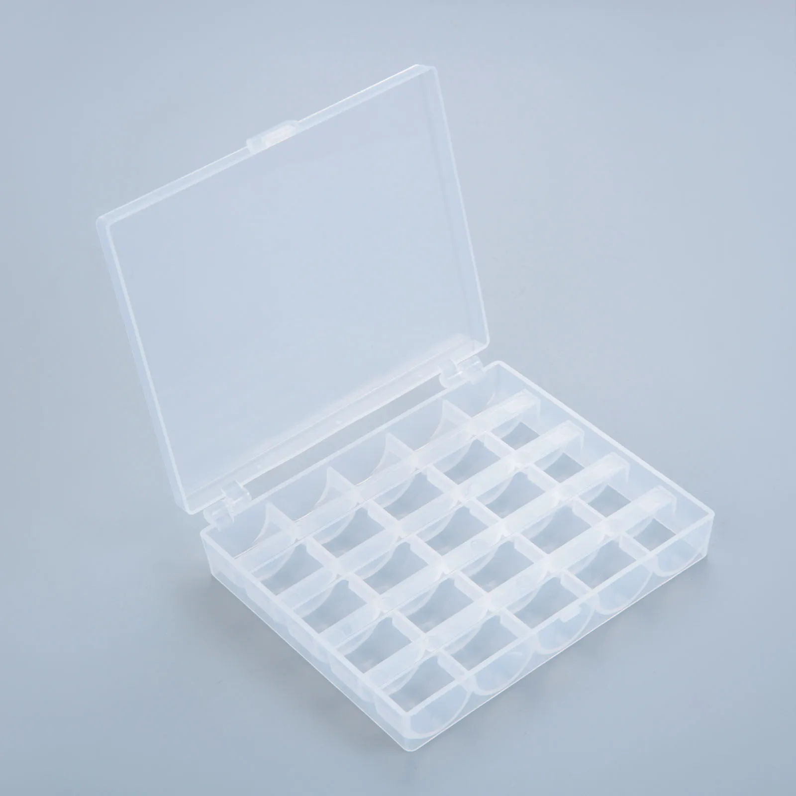 1Pc Plastic Bobbin Box Flap Type Cover 25 Slots Empty Home Sewing Accessories Sewing Tools
