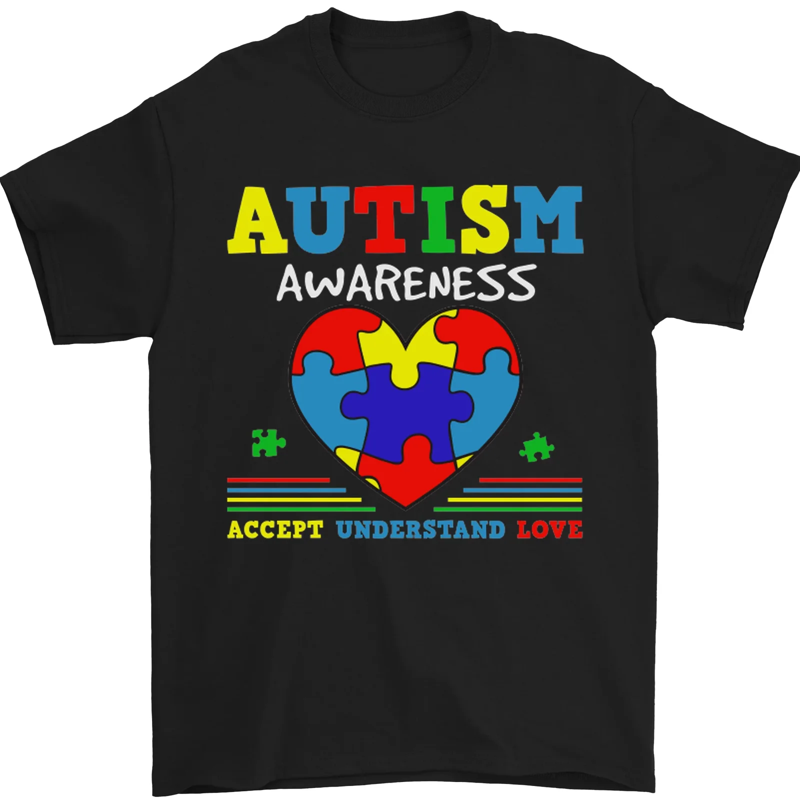 Autismo Consapevolezza Autismo Amore Accetta Asd T-Shirt 100% Cotone