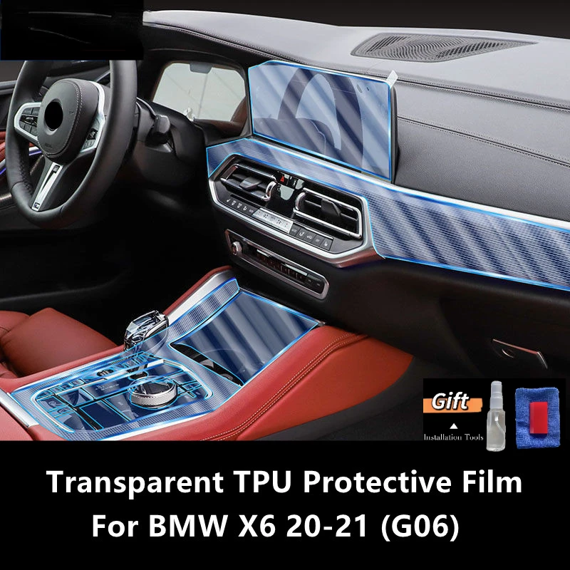 For Bmw X6 20-21 G06 Car Interior Center Console Transparent Tpu Protective Film Anti-Scratch Repair Film Accessories Refit