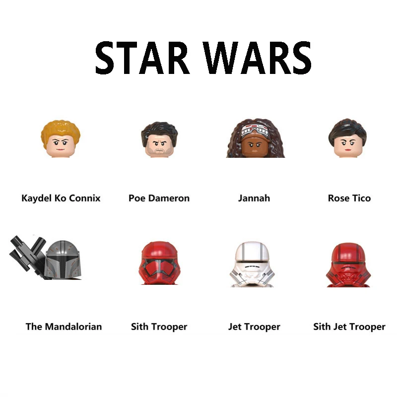 Wm6082 Building Blocks Kaydel Ko Connix Bricks Jannah Figures Poe Dameron Mini Figurine Rose Tico Figure Assembly Giocattoli Per Bambini