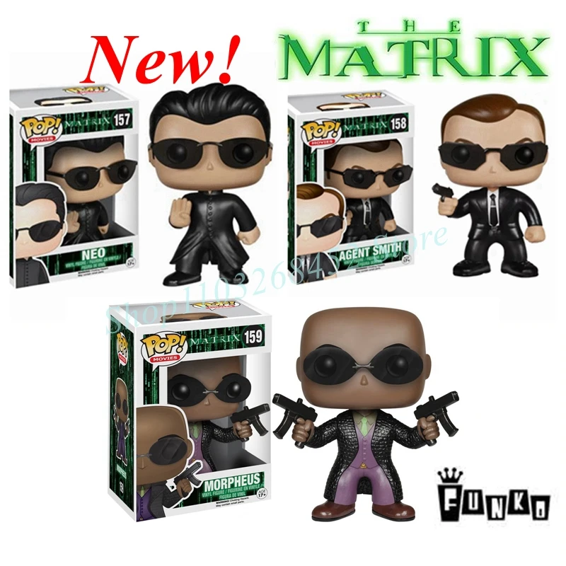 Funko Pop Movie & Tv The Matrix Neo #157 Agent Smith #158 Morpheus #159 Vinyl Dolls Action Figures Collection Model Toys For Gift