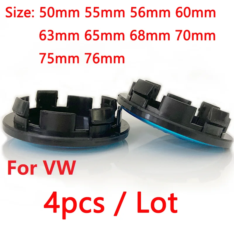 4 Pz Per Vw Nero 56Mm 60Mm 63Mm 65Mm 68Mm 70Mm 76Mm Automotive Hub Center Cap Badge Logo Copertura Antipolvere