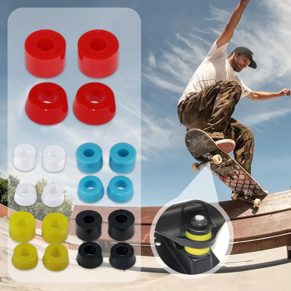 4Pcs Skateboard Trucks Ammortizzatore In Gomma Pu Cilindro Elastico Alto Accessorio Universale Per Longboard Street Surfboard Shock Pad