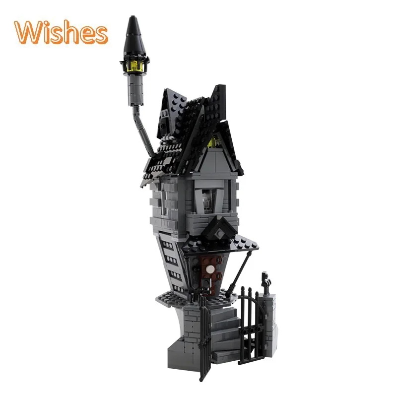 Moc Halloween Jack Skellingtoned House-Nightmareal Before Christmas Ghost House Building Block Set City Brick Toys For Children