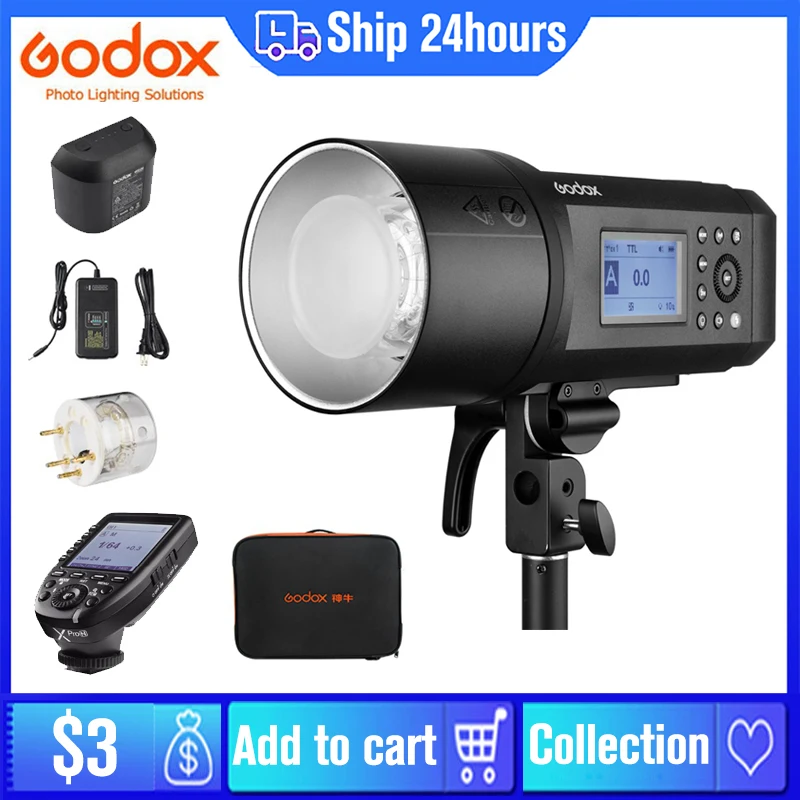 Godox Ad600Pro Ad600 Pro Ttl Hss Outdoor Flash Witstro All-In-One Speedlite Light Per Canon Nikon Sony Fuji Olympus Pentax Video