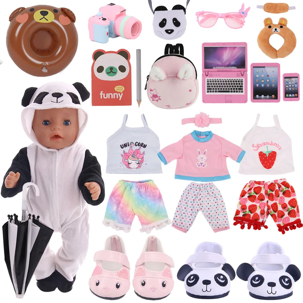 Spedizione Gratuita Vestiti Per Bambole Scarpe Unicorn Panda Rabbit Dsiney Elsa Dress Per 18 Pollici American Of Girl '& 43Cm Baby New Born Doll