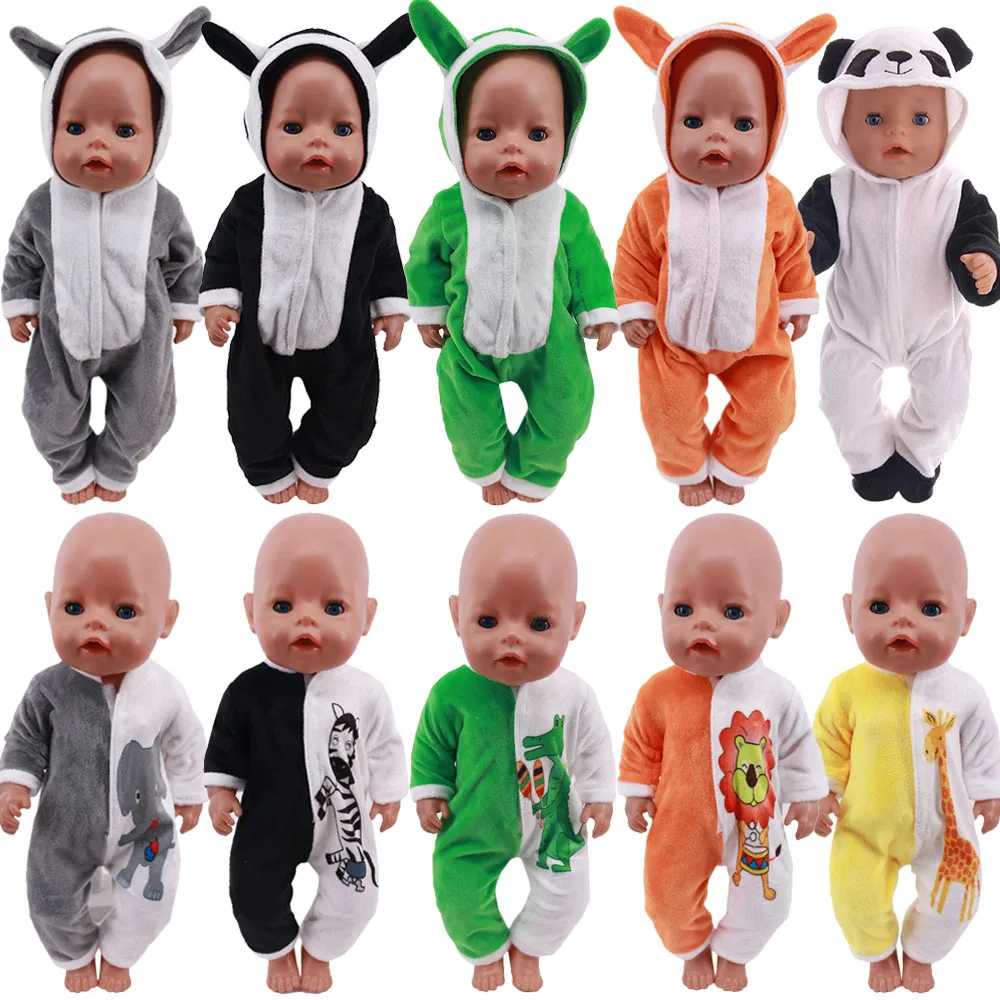 Baby New Born Fit 18 Pollici 43Cm Vestiti Per Bambole Cute Unicorn Doll Clothes Pagliaccetti Suit For Fit 18 Pollici American & 43Cm Baby New Born