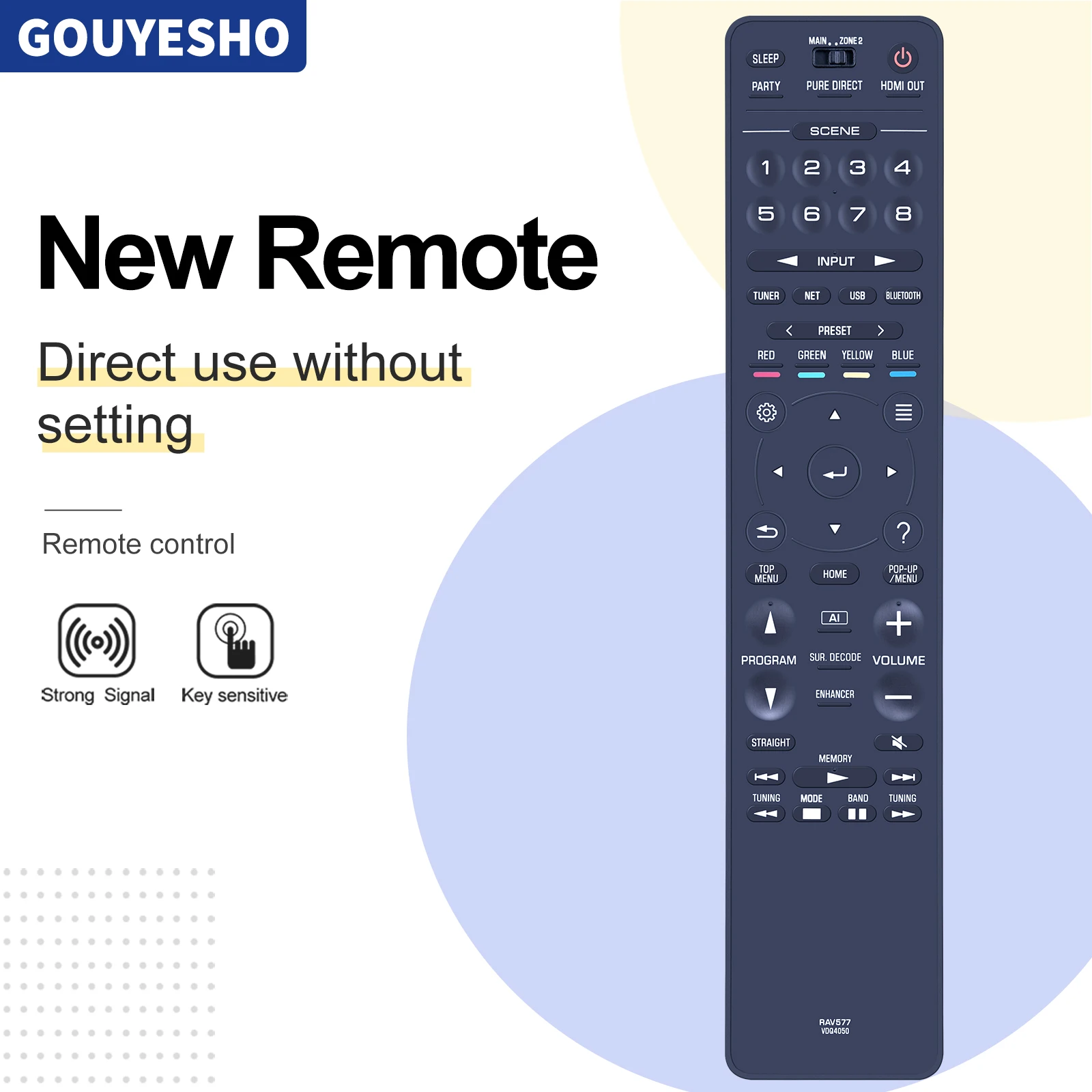 Nuovo Telecomando Per Ricevitore Yamaha Av Rav577 Vdq4050 Vdq40600 Rx-A4A Rav578 Vdq40600 Rxa4A Rx-A6A Rxa6A Rx-A8A Rxa8A