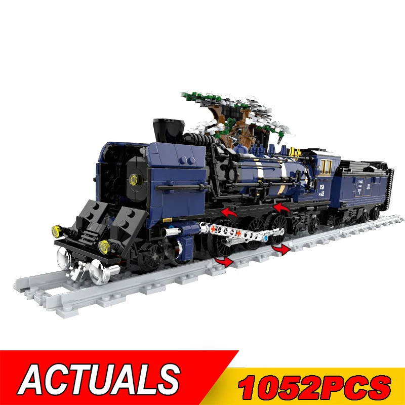 Nuovo Tecnico 1052 Pezzi Elettrico The Orient Express Train Building Blocks Creative City Steam Train Model Bricks For Kids Gifts