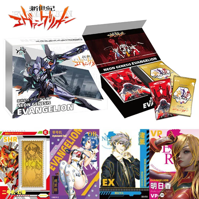 2023 New Japanese Anime Eva Series Cards Collection Meon Genesis Evangelion Mistery Box Rare Shr Tsr Ssp Cards Table Board Toys