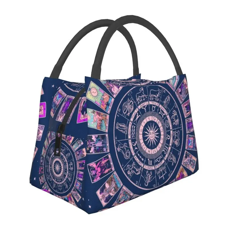 Witch Major Arcana Tarocchi Isolati Termicamente Lunch Bags Women Astrology Chart Lunch Tote Per Picnic All'Aperto Conservazione Pasto Food Box