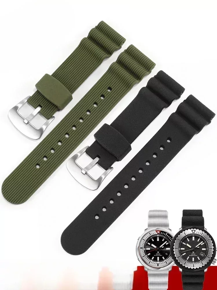 Per Seiko No. 5 Skx 007 Accessori In Silicone Water Ghost Abalone Small Mm White Can Diving Original Sostituire Il Cinturino