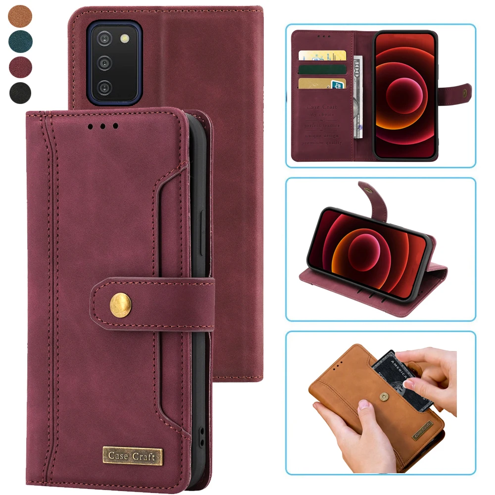 For Samsung Galaxy A03S 164.2Mm Case Notebook Style Card Case Leather Wallet Flip Cover For Samsung A03S Luxury Cover Stand Card